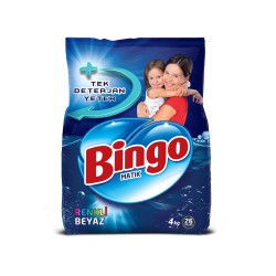 Bingo Toz Çamaşır Deterjanı Renkli Beyaz 4 Kg