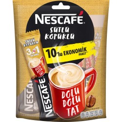 Nescafe 3'ü 1 Arada Sütlü Köpüklü 10'lu Paket 10x17,4 Gr
